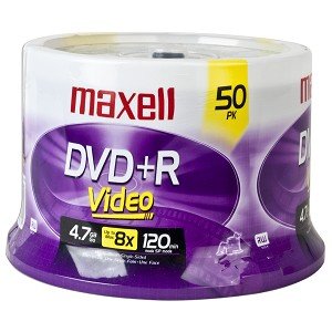 Maxell 8 x 4,7 GB 120 Minuten DVD+R Media 50 Stück Spindel von Maxell
