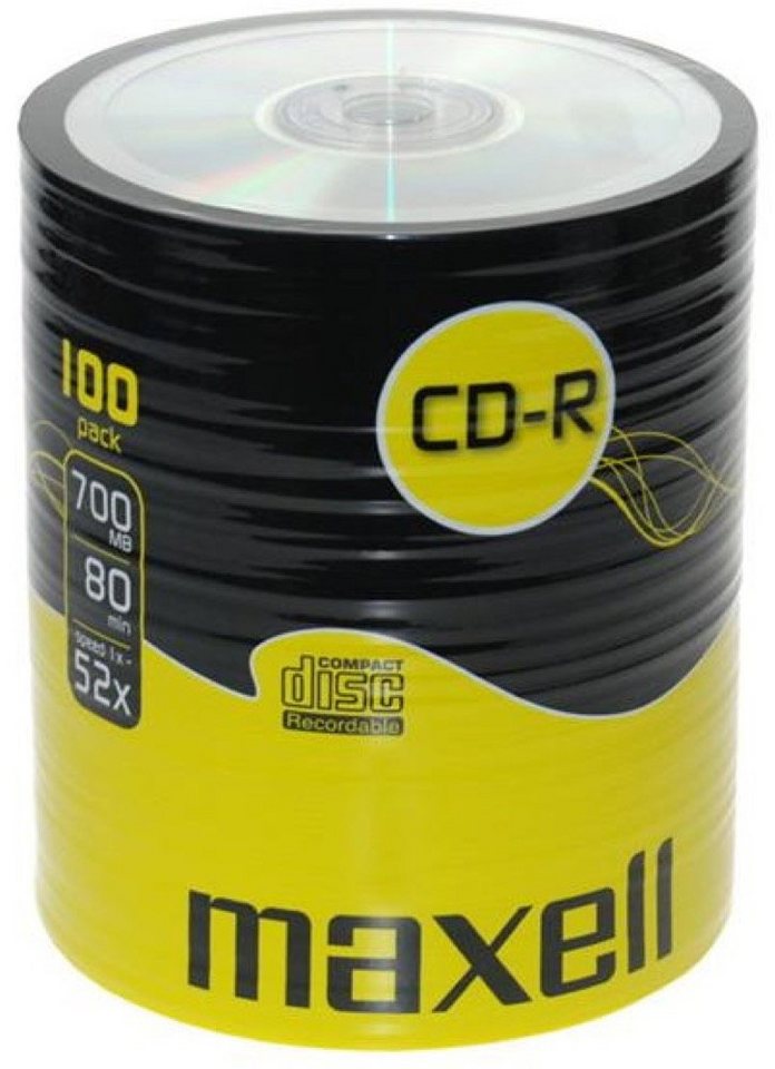 Maxell CD-Rohling 100 Maxell Rohlinge CD-R 80Min 700MB 52x Shrink von Maxell