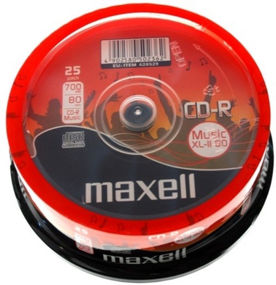 Maxell CD-Rohling 25 Maxell Rohlinge CD-R Audio 80 Minuten Musik Spindel von Maxell