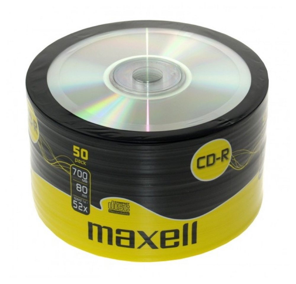 Maxell CD-Rohling 50 Maxell Rohlinge CD-R 80Min 700MB 52x Shrink von Maxell