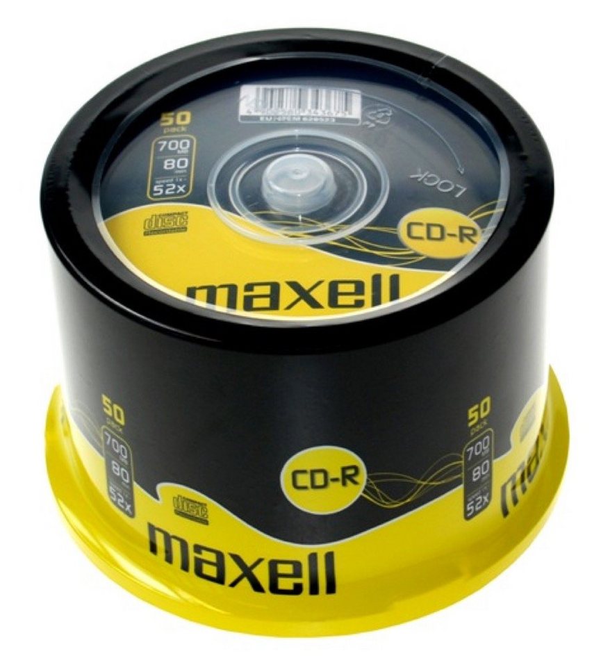 Maxell CD-Rohling 50 Maxell Rohlinge CD-R 80Min 700MB 52x Spindel von Maxell
