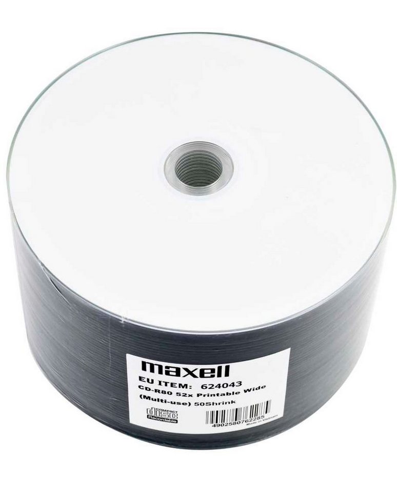 Maxell CD-Rohling 50 Maxell Rohlinge CD-R full printable 80Min 700MB 52x Shrink Maxell CD-Rohling 50 Maxell Rohlinge CD-R full printable 80Min 700MB 52x Shrink von Maxell