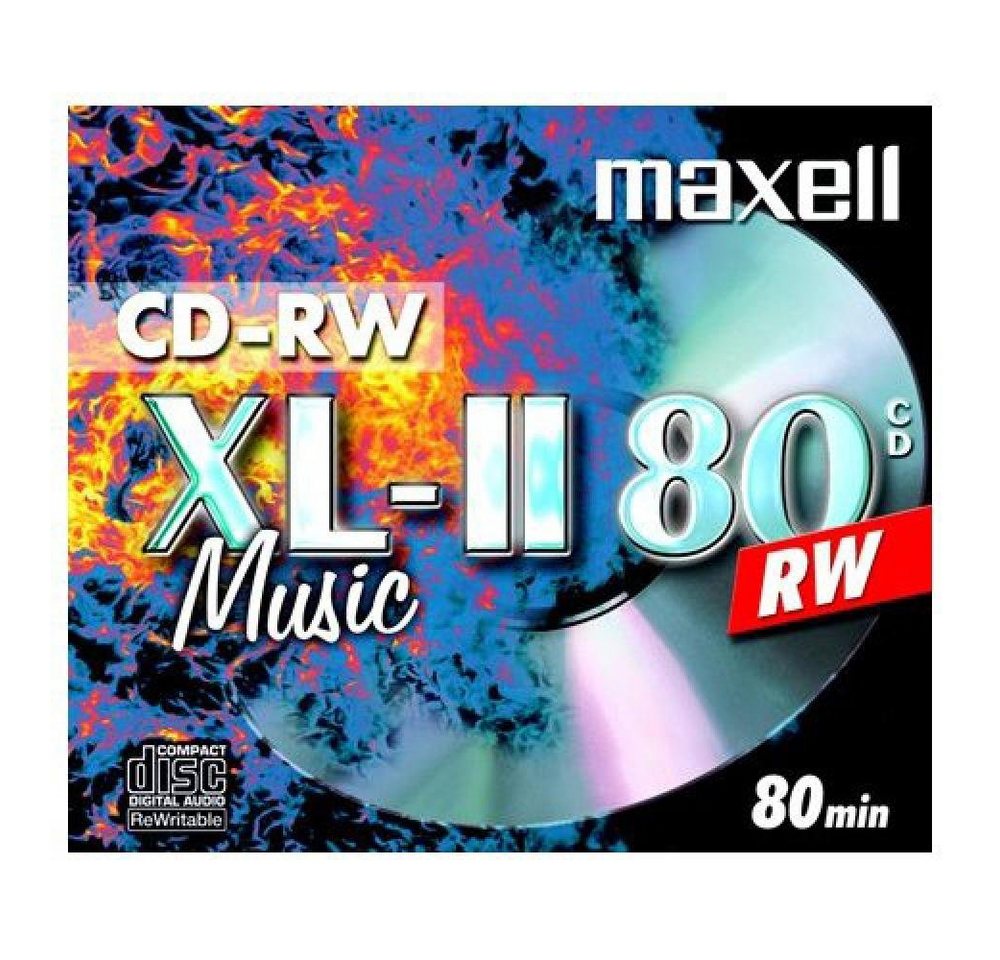 Maxell CD-Rohling Audio CD-RW 80 Min/700 MB Maxell XL-II 80 in Jewelbox 10 Stück von Maxell