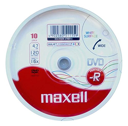 Maxell DVD-R weiß Print M/Spindel 10pk durch Spiel Punkte Direkter von Maxell