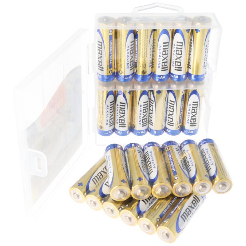Maxell LR6 AA 24er Sparpack Mignon Batterien inklusive Aufbewahrungsbox LR06 Batteriesparpack von Maxell