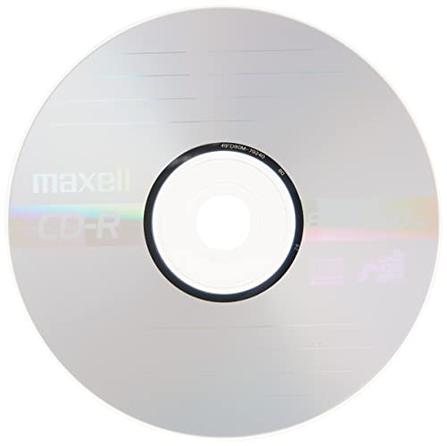 Maxell MAX648250 Marken-CD-Speichermedien, CD-R, 48x, 700 MB, 50 Stück Spindel für die meisten CD-Rekorder, 40-fache Geschwindigkeit, zertifizierte Aufnahme, Silber von Maxell