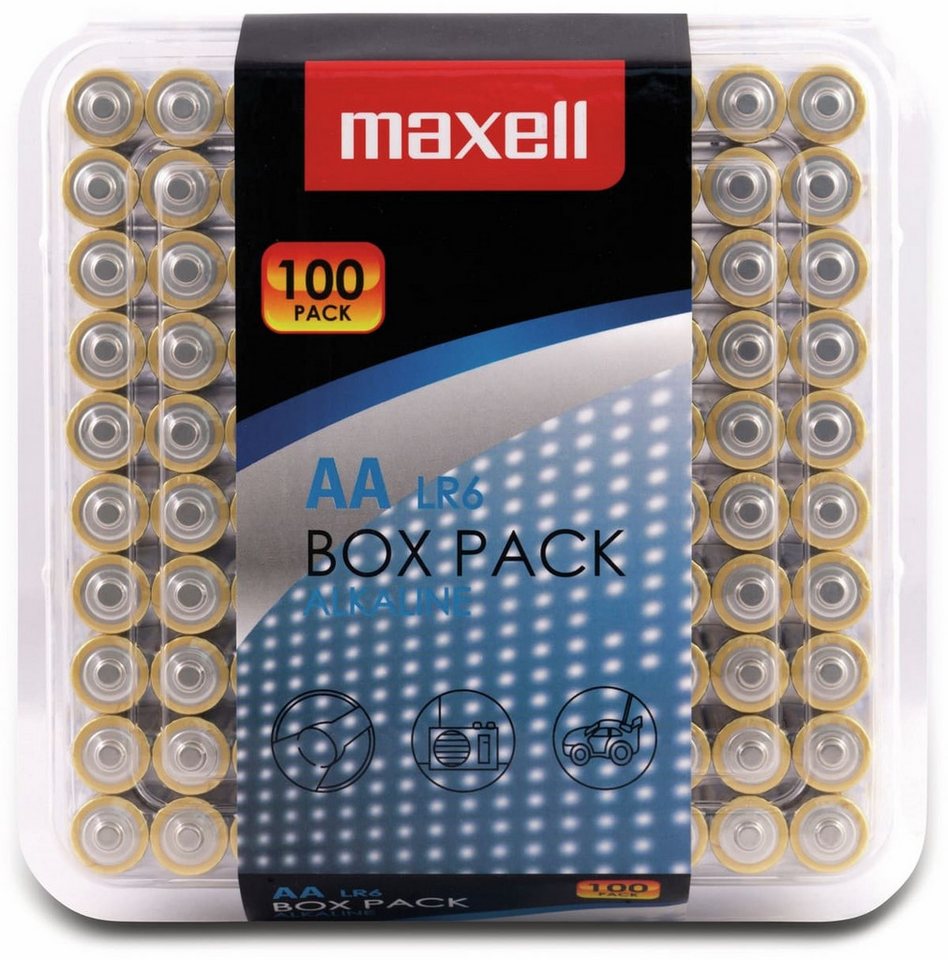 Maxell MAXELL Mignon-Batterie Alkaline, AA, LR6, 100er Batterie von Maxell