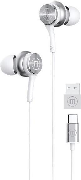 Maxell XC1 USB-C kabelgebundener Kopfhörer mit USB-A Adapter weiß (MAXELL XC1 WHITE) von Maxell