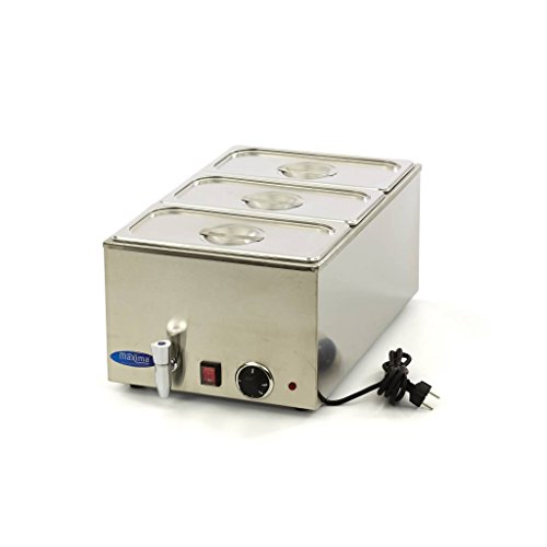 Maxima 09300011 Bain Marie mit Kran inkl, Gummi Stahl, rostfrei Edelstahl von Maxima
