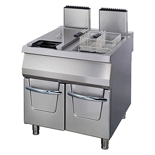 Maxima Gastro Premium Fritteuse - 2 x 22 l - Doppeleinheit - 90 cm Tief - mit Ablasshahn - Gas Maxima Gastro Premium Fritteuse - 2 x 22 l - Doppeleinheit - 90 cm Tief - mit Ablasshahn - Gas von Maxima