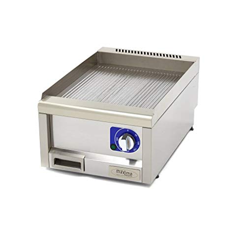 Maxima Gastro Grillplatte - Gerillt - Einzeleinheit - 60 cm Tief - Elektrisch - 400 V von Maxima