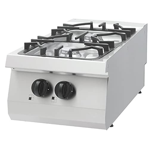 Maxima Gastro Heavy Duty Kochfeld - 2 Brenner - Einzeleinheit - 70 cm Tief - Gas von Maxima