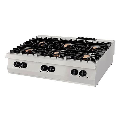 Maxima Gastro Premium Kochfeld - 6 Brenner - Dreifache Einheit - 90 cm Tief - Gas von Maxima
