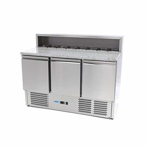 Maxima Gastro Pizzakühltisch - 137 cm - 3 Türen - Passt 8 x 1/6 GN - inkl. Edelstahlabdeckung Maxima Gastro Pizzakühltisch - 137 cm - 3 Türen - Passt 8 x 1/6 GN - inkl. Edelstahlabdeckung von Maxima
