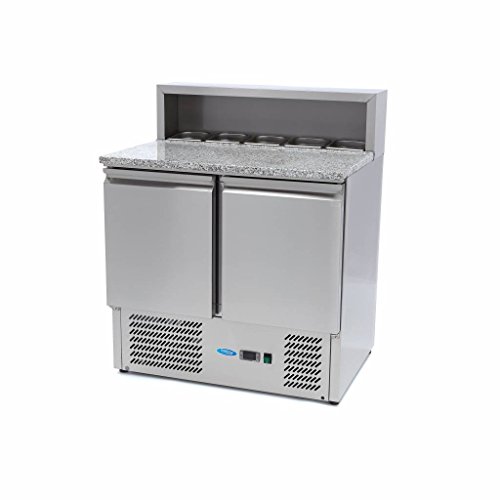 Maxima Gastro Pizzakühltisch - 90 cm - 2 Türen - Passt 5 x 1/6 GN - inkl. Edelstahlabdeckung Maxima Gastro Pizzakühltisch - 90 cm - 2 Türen - Passt 5 x 1/6 GN - inkl. Edelstahlabdeckung von Maxima