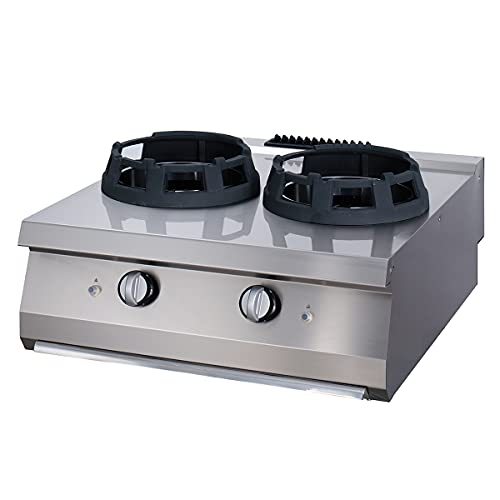 Maxima Gastro Premium Wok Herd - 2 x 28,5 Kochringe - Doppeleinheit - 90 cm Tief - Gas von Maxima
