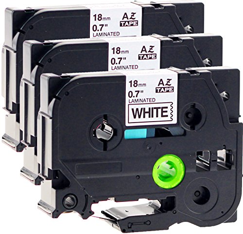 3x Schriftbandkassette für Brother TZe-241 schwarz auf weiß 18mm breit x 8m lang laminiert kompatibel zu TZE-241 von Maximustrade