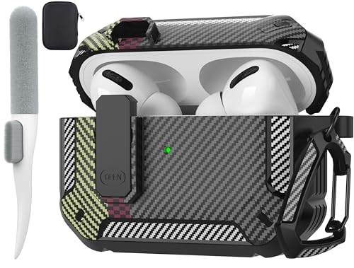 Maxjoy Airpods Pro Schutzhülle mit Schloss, Airpods Pro 1. Generation Hülle für Herren, robuste Schutzhülle mit Schlüsselanhänger, kompatibel mit Apple Airpods Pro 2019, Front-LED sichtbar, Kohlefaser Maxjoy Airpods Pro Schutzhülle mit Schloss, Airpods Pro 1. Generation Hülle für Herren, robuste Schutzhülle mit Schlüsselanhänger, kompatibel mit Apple Airpods Pro 2019, Front-LED sichtbar, Kohlefaser von Maxjoy
