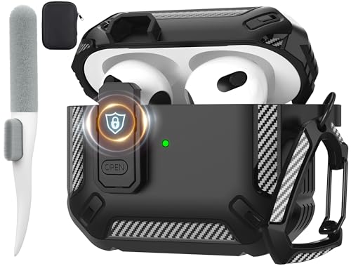 Maxjoy Schutzhülle für AirPods der 3. Generation, AirPods 3, Schutzhülle mit Schloss, AirPods 3. Generation, stoßfest, mit Schlüsselanhänger, kompatibel mit Apple AirPods der 3. Generation 2021, Maxjoy Schutzhülle für AirPods der 3. Generation, AirPods 3, Schutzhülle mit Schloss, AirPods 3. Generation, stoßfest, mit Schlüsselanhänger, kompatibel mit Apple AirPods der 3. Generation 2021, von Maxjoy