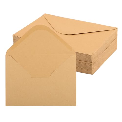 Briefumschläge, 50 Stück Umschläge mit Nassklebung, 120 g/m² Briefumschlag Kuvert für Grußkarten, Hochzeit Einladung, Geburtstagskarten Briefkuvert (Braun, 12,5 x 17,5cm) von Maxmoc