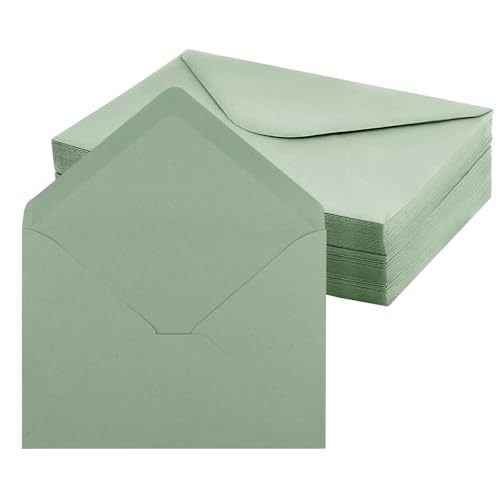 Briefumschläge, 50 Stück Umschläge mit Nassklebung, 120 g/m² Briefumschlag Kuvert für Grußkarten, Hochzeit Einladung, Geburtstagskarten Briefkuvert (Grün, 13,3 x 18,3cm) von Maxmoc