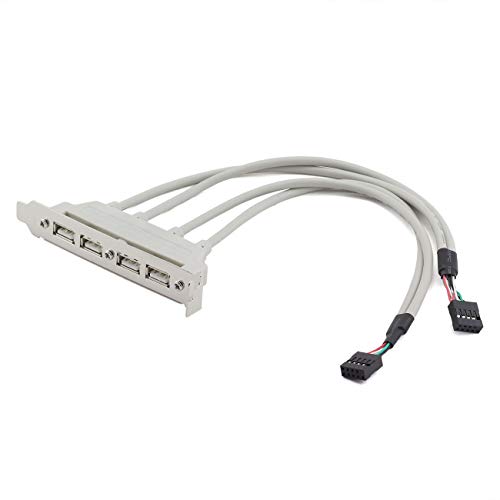 Maxmoral 1 x Dual Mainboard 9-Pin auf 4X USB 2.0 PCI Rear Panel Expansion Bracket USB Hub Connector Kabel Adapter von Maxmoral