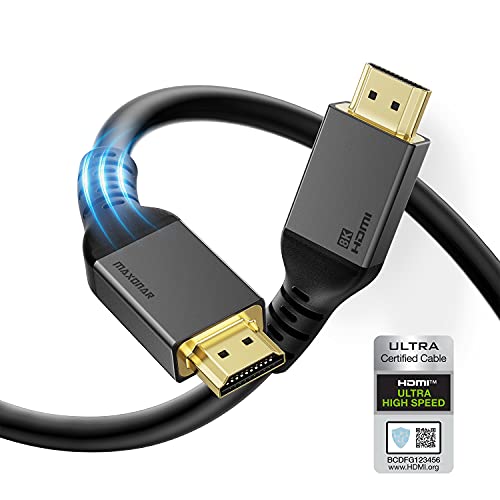 10K 8K HDMI 2.1 Kabel 7m,Maxonar(Zertifiziert)CL3 Plenum-Rated In Wall Ultra HD 48Gbps Kabel,10K 8K@120Hz 4K144Hz eARC RTX 3090 HDR10 4:4:4 HDCP 2.2 & 2.3 Dolby Kompatibel mit PS5,Xbox Series X,LG TV von Maxonar