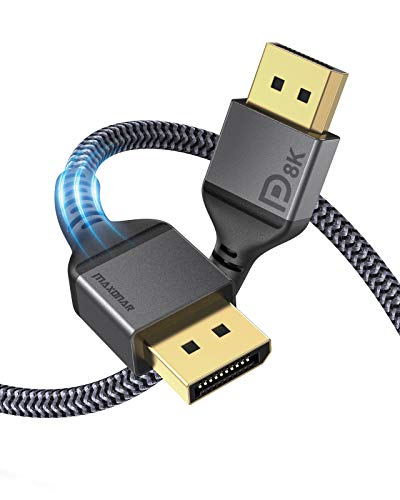 Maxonar DisplayPort Kabel 1.4 [VESA-Zertifiziert] 1,2M DP1.4 8K@60Hz HBR3 4K@60Hz/144Hz/120Hz 5K@60Hz 2K@165Hz/240Hz Unterstützung FreeSync G-Sync HDR10 Display Port für Gaming Monitor Grafikkarte von Maxonar