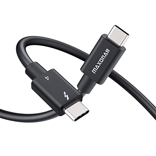 Maxonar [Intel Zertifiziert] Thunderbolt 4 Kabel 0,8m, TB4 Kabel,USB 4,40Gbits,8K Display,Kompatibel mit Mac Studio,Studio Display,für i-Phone 15 Pro/Max Macbook air/Pro M2,M1 MacBook,Hub,SSD,eGpu von Maxonar