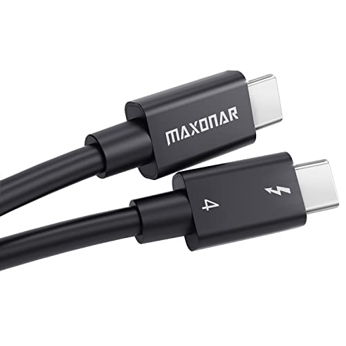 Maxonar [Intel Zertifiziert] Thunderbolt 4 Kabel 1m, TB4 Kabel,USB 4,40Gbits,8K Display,Kompatibel mit Mac Studio,Studio Display,für i-Phone 15 Pro/Max Macbook air/Pro M2,M1 MacBook,Hub,SSD,eGpu von Maxonar