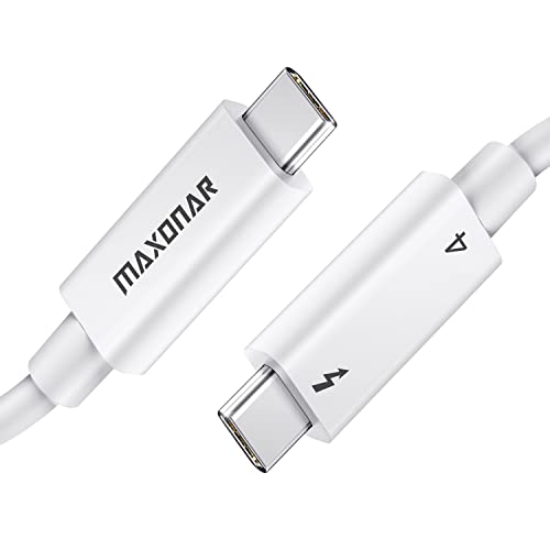 Maxonar [Intel Zertifiziert] Thunderbolt 4 Kabel 2m, TB4 Kabel,USB 4,40Gbits,8K Display,Kompatibel mit Mac Studio,Studio Display,für i-Phone 15 Pro/Max Macbook air/Pro M2,M1 MacBook,Hub,SSD,eGpu Weiß von Maxonar