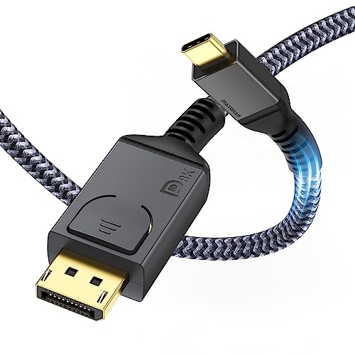 Maxonar UCB C DisplayPort 1.4 Kabel 1.2M/4Ft 8K@60Hz 4K@144Hz/120Hz 5K@60Hz 2K@240Hz Thunderbolt 3/4 auf DP Kabel HBR3 32,4Gbps Typ C DP 1.4 für Macbook Pro/Air M2 iPad Pro Dell XPS VESA-Zertifiziert von Maxonar