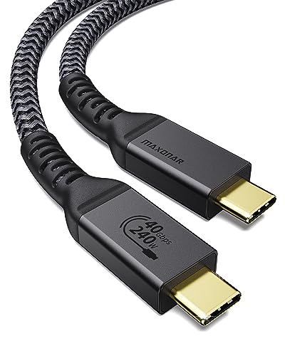 Maxonar USB4 Kabel Zertifiziert mit Thunderbolt 4 Kabel 0,3m,240W Ladekabel 40Gbps Datenkabel,8K@60Hz 4K120Hz HDR,PD3.1,USB C zu USB C Kabel,für i-Phone 15Pro/Max,MacBook,SSD,Laptops,Monitor,Hub,Dock von Maxonar