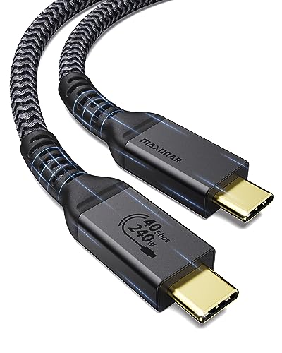 Maxonar Zertifiziert USB4 Kabel mit Thunderbolt 4 Kabel,240W Ladekabel 40Gbps Datenkabel,8K@60Hz 4K120Hz HDR,PD3.1,USB C zu USB C Kabel, für i-Phone 15 Pro/Max,MacBook,SSD,Laptops,Monitor,Hub,Dock,1m von Maxonar