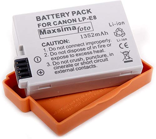 Maxsimafoto - 1352mAh Akku LP-E8, LPE8 für Canon EOS 650D 600D 550D, EOS Rebel T2i, Kiss X4, T3i. Maxsimafoto - 1352mAh Akku LP-E8, LPE8 für Canon EOS 650D 600D 550D, EOS Rebel T2i, Kiss X4, T3i. von Maxsimafoto