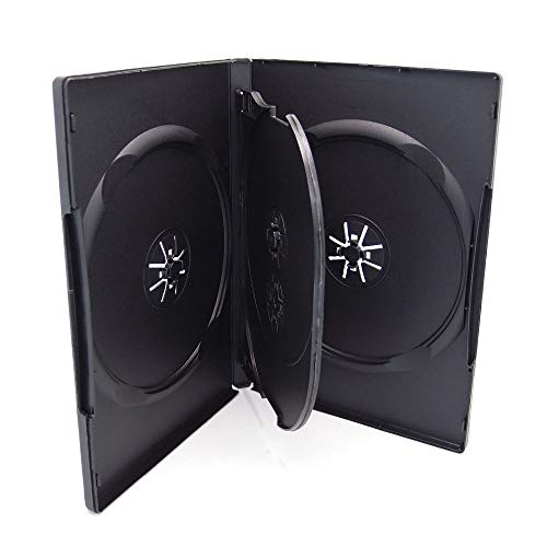 10 Stück MAXTEK Standard 14 mm schwarz Quad 4 Disc DVD Hüllen transparent doppelseitig Flip Tablett und Außenhülle mit Sleeve 10 Stück MAXTEK Standard 14 mm schwarz Quad 4 Disc DVD Hüllen transparent doppelseitig Flip Tablett und Außenhülle mit Sleeve von Maxtek