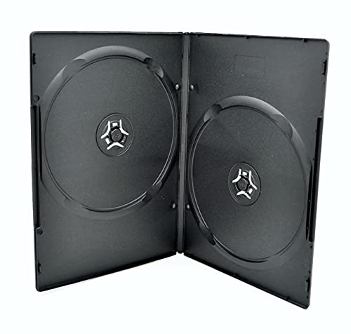 Maxtek CD-/DVD-Hülle, 7 mm, dünn, Schwarz, 5 Stück (2 CDs pro Hülle) von Maxtek