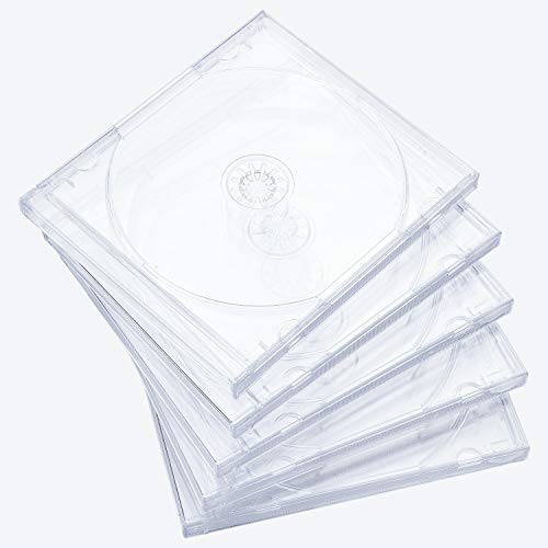 Maxtek 10,4 mm Standard einzelne transparente CD-Hülle mit montierter transparenter Ablage, 10 Stück Maxtek 10,4 mm Standard einzelne transparente CD-Hülle mit montierter transparenter Ablage, 10 Stück von Maxtek