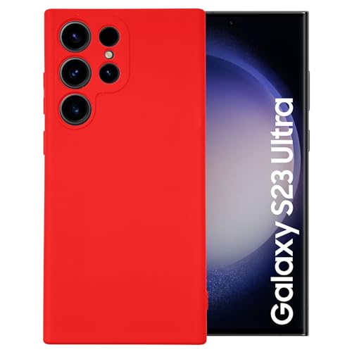 Maxter Handyhülle Samsung Galaxy S23 Ultra - Silikon Phone Case Stoßfeste (Rot) von Maxter
