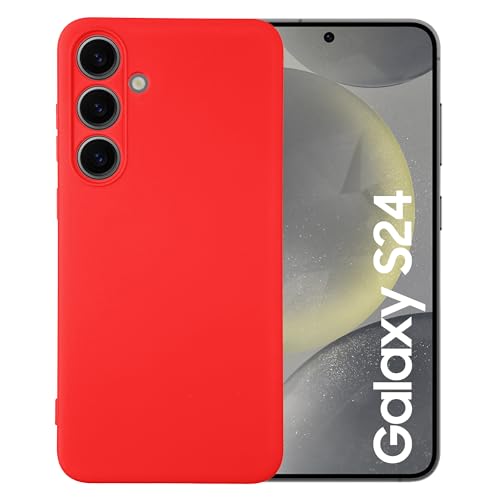 Maxter Handyhülle Samsung Galaxy S24 - Silikon Phone Case Stoßfeste (Rot) von Maxter