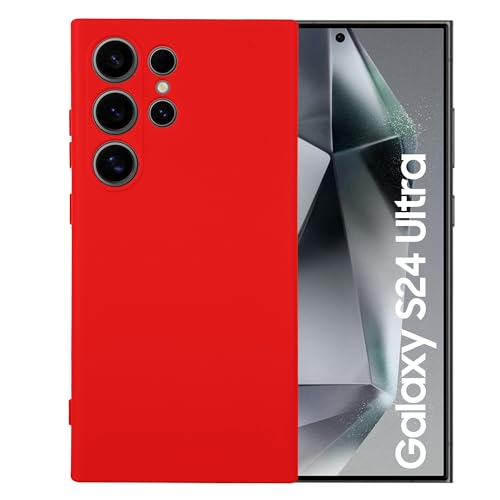 Maxter Handyhülle Samsung Galaxy S24 Ultra - Silikon Phone Case Stoßfeste (Rot) von Maxter