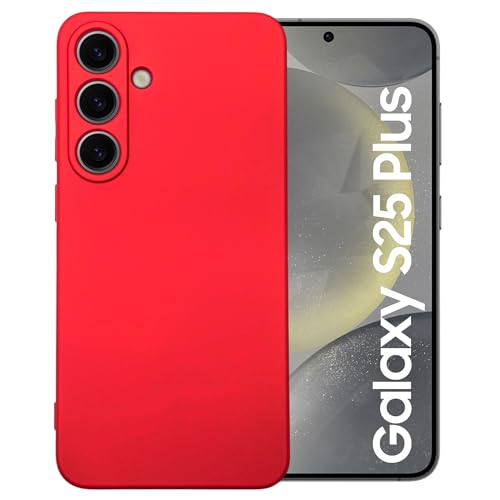 Maxter Handyhülle Samsung Galaxy S25 Plus - Silikon Phone Case Stoßfeste (Rot) von Maxter