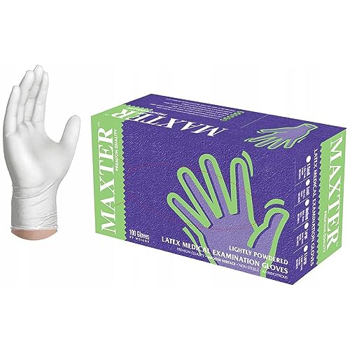 Maxter Unisex stk., Gr. Latex Einmalhandschuh gepudert 100 St ck Gr M, Weiß, M EU Maxter Unisex stk., Gr. Latex Einmalhandschuh gepudert 100 St ck Gr M, Weiß, M EU von Maxter
