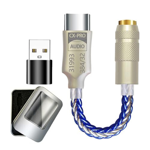 Maxtonser USB C 32bit 384KHz USB C auf 3,5 mm Decoders Adapter mit CX31993 Chip USB C Kopfhörer Adapter 3,5 mm Adapter Maxtonser USB C 32bit 384KHz USB C auf 3,5 mm Decoders Adapter mit CX31993 Chip USB C Kopfhörer Adapter 3,5 mm Adapter von Maxtonser