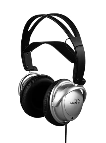 MaxTrack Over Ear Kopfhörer - 2,7 m Kabel, 40mm akustischer Basstreiber, 3.5mm Klinke, Stereo Kopfhörer mit Ohrpolster aus Schaumstoff, TV-Kopfhörer für Studio, Podcast, Monitor, Handy, PC, MP3/4 von Maxtrack