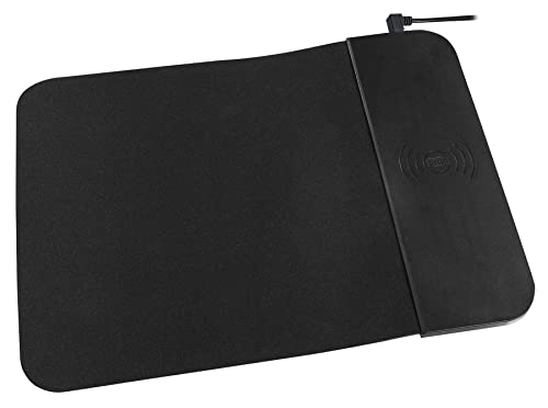 MaxTrack Wireless Mauspad MP10L mit Qi Ladegerät Mauspad mit induktiver Ladestation, Handys kabellos Laden, Mousepad aus Einer bequemen weichen Schaumstoffoberfläche von Maxtrack