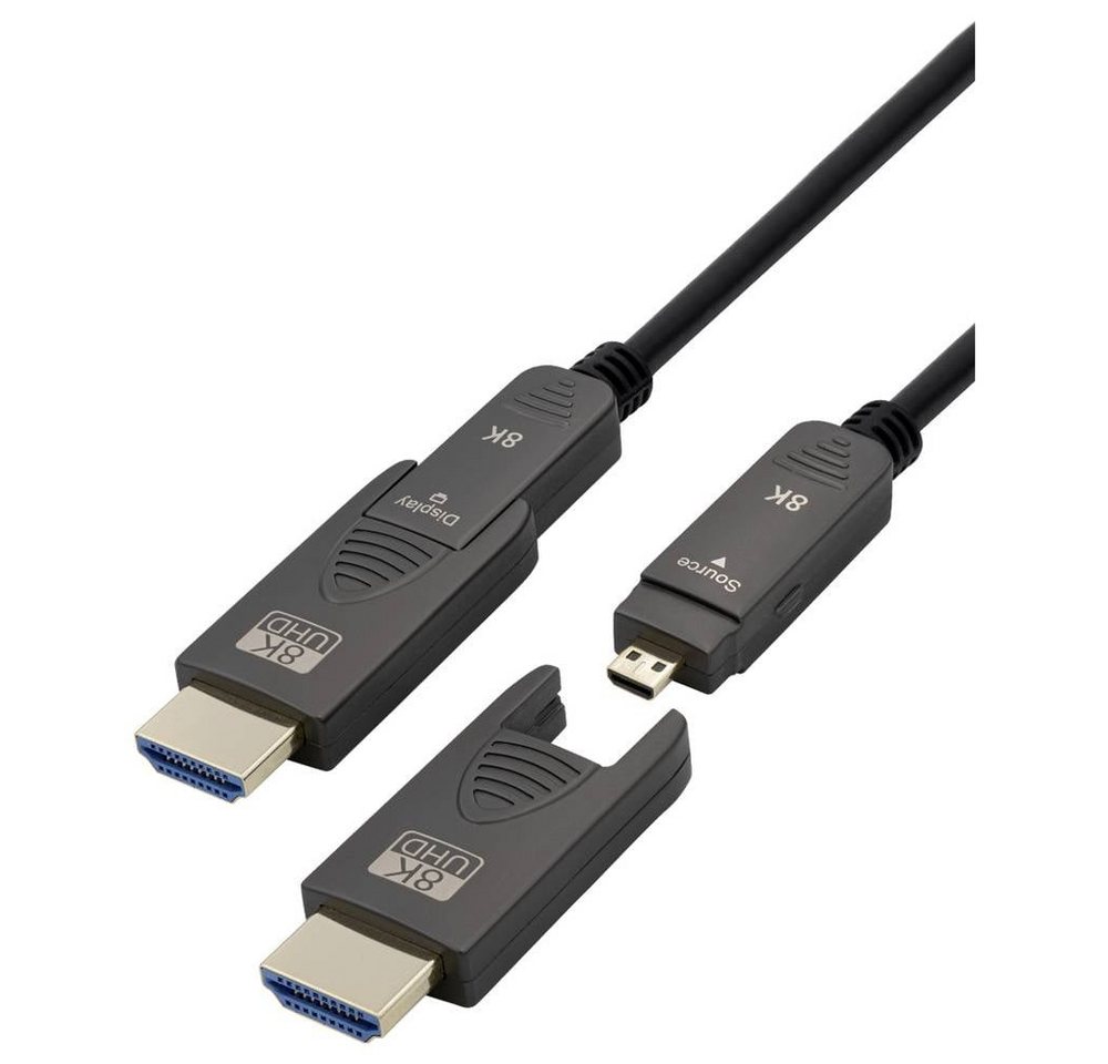 Maxtrack Aktives Glasfaser HDMI® Kabel für Typ A und D HDMI-Kabel, 8K UHD von Maxtrack