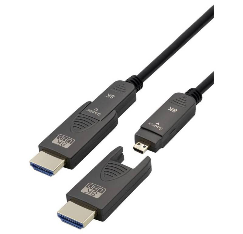 Maxtrack Aktives Glasfaser HDMI® Kabel für Typ A und D HDMI-Kabel, 8K UHD von Maxtrack