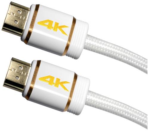 Maxtrack HDMI Anschlusskabel HDMI-A Stecker, HDMI-A Stecker 3.00m Weiß C 216-3L Ultra HD (4k) HDMI von Maxtrack