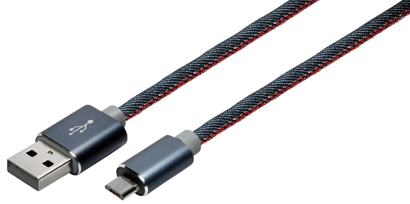 Maxtrack Smartphone-Kabel, USB, USB-A Stecker auf USB-B Stecker (100 cm), Hochflexibles Verbindungskabelfür Smartphones, Micro USB-B Anschluss von Maxtrack